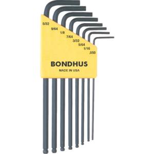 ボンダス BONDHUS ボンダス BLX8 ボールポイント L-レンチ ロング インチ セット8本組 0.050-5/32 BONDHUS