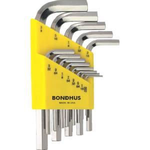 ボンダス BONDHUS ボンダス HLX13SB 六角L-レンチ ショート インチ セット13本組 0.050-3/8 BONDHUS