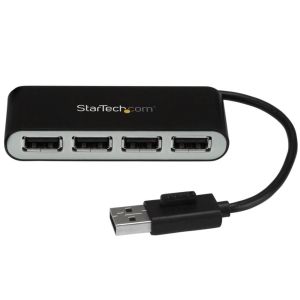 スターテックドットコム StarTech.com スターテック ZU201B5 4ポートUSB 2.0ハブ 本体一体型ケーブル付き コンパクトミニUSBハブ バスパワー対応