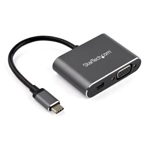 スターテックドットコム StarTech.com スターテック ZU2028M USB Type-Cマルチ変換アダプタ Mini DP 4K 60Hz またはVGA出力 アルミ筐体 HDR対応