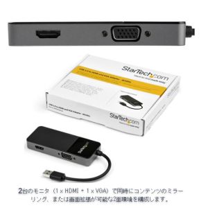 スターテックドットコム StarTech.com スターテック ZU2025F USBディスプレイアダプター USB 3.0 USB Type-A-HDMI VGA 4K30Hz
