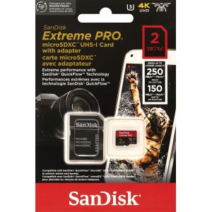 サンディスク SanDisk 海外パッケージ サンディスク マイクロSDXC 2TB SDSQXCD-2T00-GN6MA UHS-1 V30 microsd Extream Pro カード