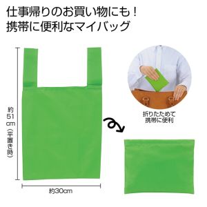 内海産業 Ecolor 折りたたみマイバッグ グリーン 300個 メーカー直送 法人限定 代引不可 北海道沖縄離島不可