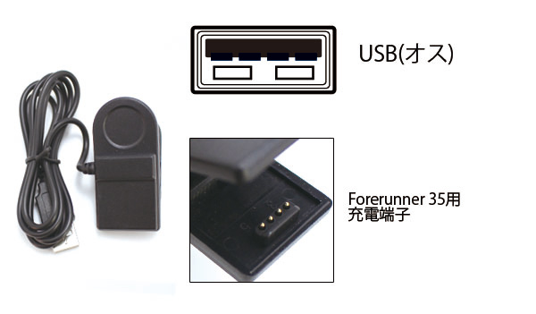  輸入特価アウトレット ガーミン Forerunner 35用 USB充電ケーブル 1m