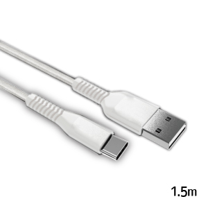 輸入特価アウトレット USB3.1 typeC - USB2.0オス 高耐久プレミアムメッシュケーブル 1.5m ホワイト