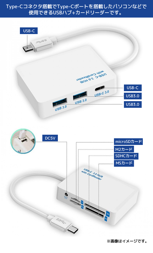  輸入特価アウトレット 7in1 Type-C USBハブ カードリーダー