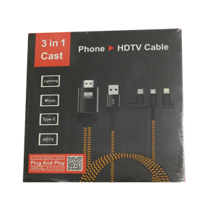 輸入特価アウトレット iPhone Type-C Micro to HDMI ミラーリング ケーブル 3in1