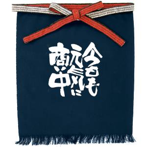 のぼり屋工房 のぼり屋工房 帆前掛 短 今日も元気に 1043