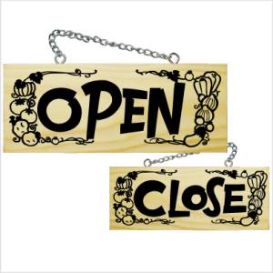 のぼり屋工房 のぼり屋工房 木製サイン 小横 イタリアン OPEN/CLOSE 2628