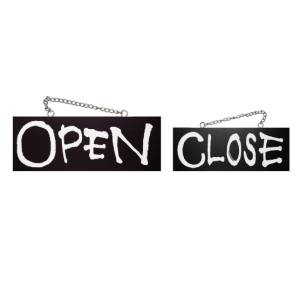 のぼり屋工房 のぼり屋工房 木製サイン 黒 中横OPEN/CLOSE 書文字 3979