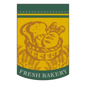 のぼり屋工房 のぼり屋工房 変形タペ FRESH BAKERY 緑 円カット 5867