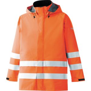 ミドリ安全 MIDORI ミドリ安全 RAINVERDE-N-UE-OR-L 雨衣 レインベルデN 高視認仕様 上衣 蛍光オレンジ L