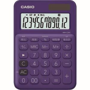 カシオ CASIO カシオ MW-C20C-PL-N カラフル電卓 ミニジャストタイプ 12桁