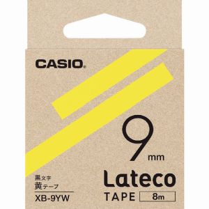 カシオ CASIO カシオ XB9YW ラテコ Lateco 専用詰め替えテープ 9mm 黄テープに黒文字