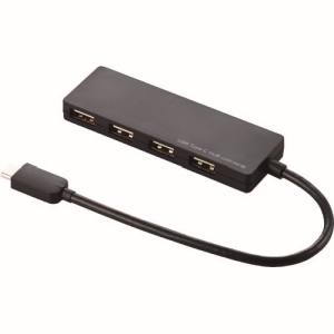 エレコム ELECOM エレコム ELECOM USB2.0HUB Type-C Aメス4ポート バスパワー 15cmケーブル ブラック U2HC-A429BBK