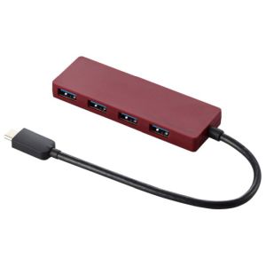 エレコム ELECOM エレコム ELECOM USB3.1(Gen1)HUB Type-C Aメス4ポート バスパワー 15cmケーブル レッド U3HC-A429BRD