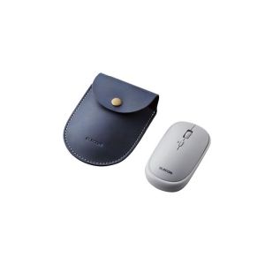 エレコム ELECOM エレコム M-TM10BBGY BlueLEDマウス/薄型/Bluetooth対応/4ボタン/ポーチ付/グレー