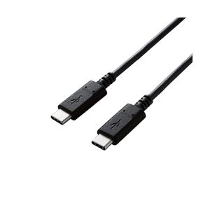 エレコム ELECOM エレコム U2C-CC05NBK2 USB2.0ケーブル/C-Cタイプ/認証品/PD対応/3A出力/0.5m/ブラック