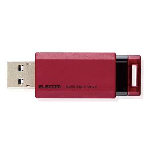 ELECOM エレコム エレコム ESD-EPK0500GRD 外付けSSD ノック式 USB3.2 Gen2 対応 500GB レッド