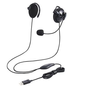 エレコム ELECOM エレコム HS-EH02UBK 有線ヘッドセット 耳掛け型 USB 両耳 ブラック