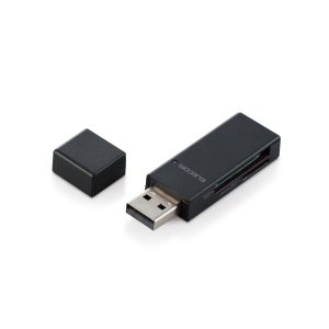 エレコム ELECOM エレコム MR-D205BK メモリリーダライタ 直挿しタイプ USB2.0対応 SD+microSD対応 ブラック