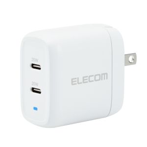 エレコム ELECOM エレコム MPA-ACCP25WH AC充電器 スマホ タブレット用 USB Power Delivery対応 合計40W USB-C 2ポート ホワイト