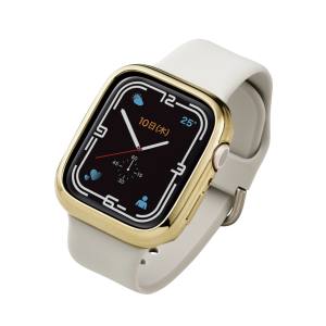 エレコム ELECOM エレコム AW-21ABPUGD Apple Watch series7 45mm ソフトバンパー メタリックデザイン ゴールド