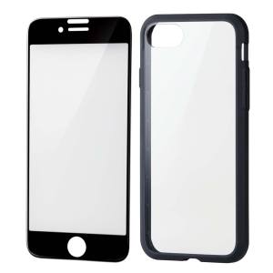 エレコム ELECOM エレコム PM-A22STS3BK iPhone SE 第2世代 8 7 ハイブリッドケース 背面クリア TOUGH SLIM 360度保護 ガラスフィルム付き ブラック