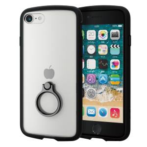 エレコム エレコム PM-A22STSLFCRBK iPhone SE 第2世代 8 7 ハイブリッドケース TOUGH SLIM LITE フレームカラー 背面クリア リング付き ブラック