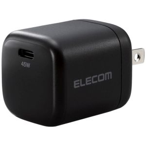 ELECOM エレコム エレコム ACDC-PD2245BK ノートPC向ACアダプター USB充電器 USB Power Delivery認証 45W Type-C1ポート スイングプラグ ブラック