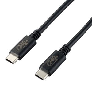 エレコム ELECOM エレコム U2C-CCPE20NBK USB2.0ケーブル C-Cタイプ 認証品 USB Power Delivery対応 240W 2.0m ブラック