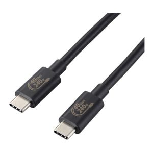 エレコム ELECOM エレコム USB4-CCPE10NBK USB4ケーブル C-Cタイプ 認証品 USB Power Delivery対応 240W 1.0m ブラック