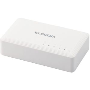 ELECOM エレコム エレコム EHC-G05PA2-W Giga対応スイッチングハブ 5ポート プラスチック筺体 電源外付けモデル ホワイト