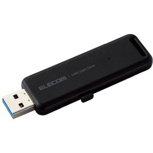 エレコム ELECOM エレコム ESD-EMB0500GBK 外付けSSD ポータブル USB3.2 Gen1 対応 スライド式 500GB ブラック