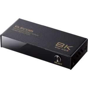 エレコム ELECOM エレコム DH-SW8KBD21BK HDMI切替器/8K60Hz対応/双方向/メタル筐体/ブラック
