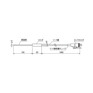 チノー CHINO チノー MR9301D10 カードロガー用 針状温度センサ