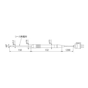 チノー CHINO チノー YC520-11T 針状形T熱電対温度センサ