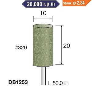 ミニター ミニモ Minimo ミニター ミニモ DB1253 研磨用ゴム砥石 WA ミディアム ＃320 φ10 10本入