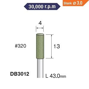 ミニター ミニモ Minimo ミニター ミニモ DB3012 研磨用ゴム砥石 WA ミディアム ＃320 φ4 10本入