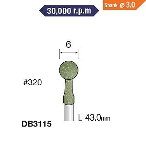 ミニター ミニモ Minimo ミニター ミニモ DB3115 研磨用ゴム砥石 WA ミディアム ＃320 φ6 10本入