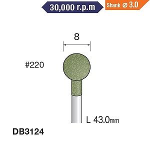 ミニター ミニモ Minimo ミニター ミニモ DB3124 研磨用ゴム砥石 WA ミディアム ＃220 φ8 10本入