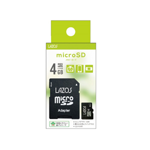 LAZOS ラソス L-B4MSD6 microSD 4GB CLASS6 LAZOS