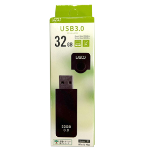 LAZOS LAZOS L-US32-CPB USBメモリ 32GB USB3.0 キャップ式 ブラック