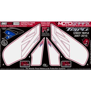 モトグラフィックス MOTOGRAFIX モトグラフィックス MT-KT005RW ボディパッド KNEE STREET TRIPLE 07-10