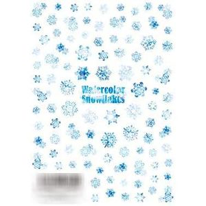 イングカワモト イングカワモト ツメキラ ネイルシール 雪の結晶7 Watercolor Snowflakes マルチカラー 1枚 NN-YUK-701