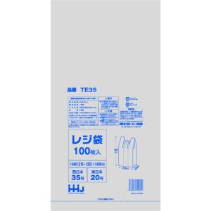 ハウスホールドジャパン レジ袋 35号 白 100枚 0.011mm厚ｘ340 マチ125ｘ430mm TE35 ハウスホールド