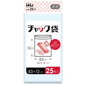 ハウスホールドジャパン ハウスホールドジャパン チャック袋 Wジッパータイプ 透明 25枚 CD-1