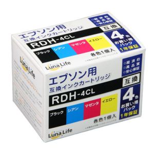 ルナライフ Luna Life ルナライフ エプソン用 RDH-4CL 互換インクカートリッジ 4本セット