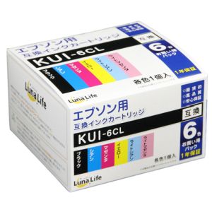 ルナライフ Luna Life ルナライフ エプソン用 KUI-6CL 互換インクカートリッジ 6本セット