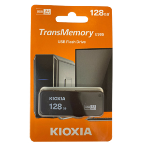 キオクシア Kioxia 海外パッケージ キオクシア USBメモリ 128GB LU365K128GG4 USB3.2 Gen1対応 スライド式 ブラック